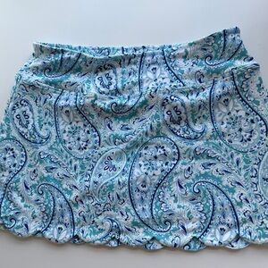 Sigrid Olsen Blue and White Paisley Mini Skirt